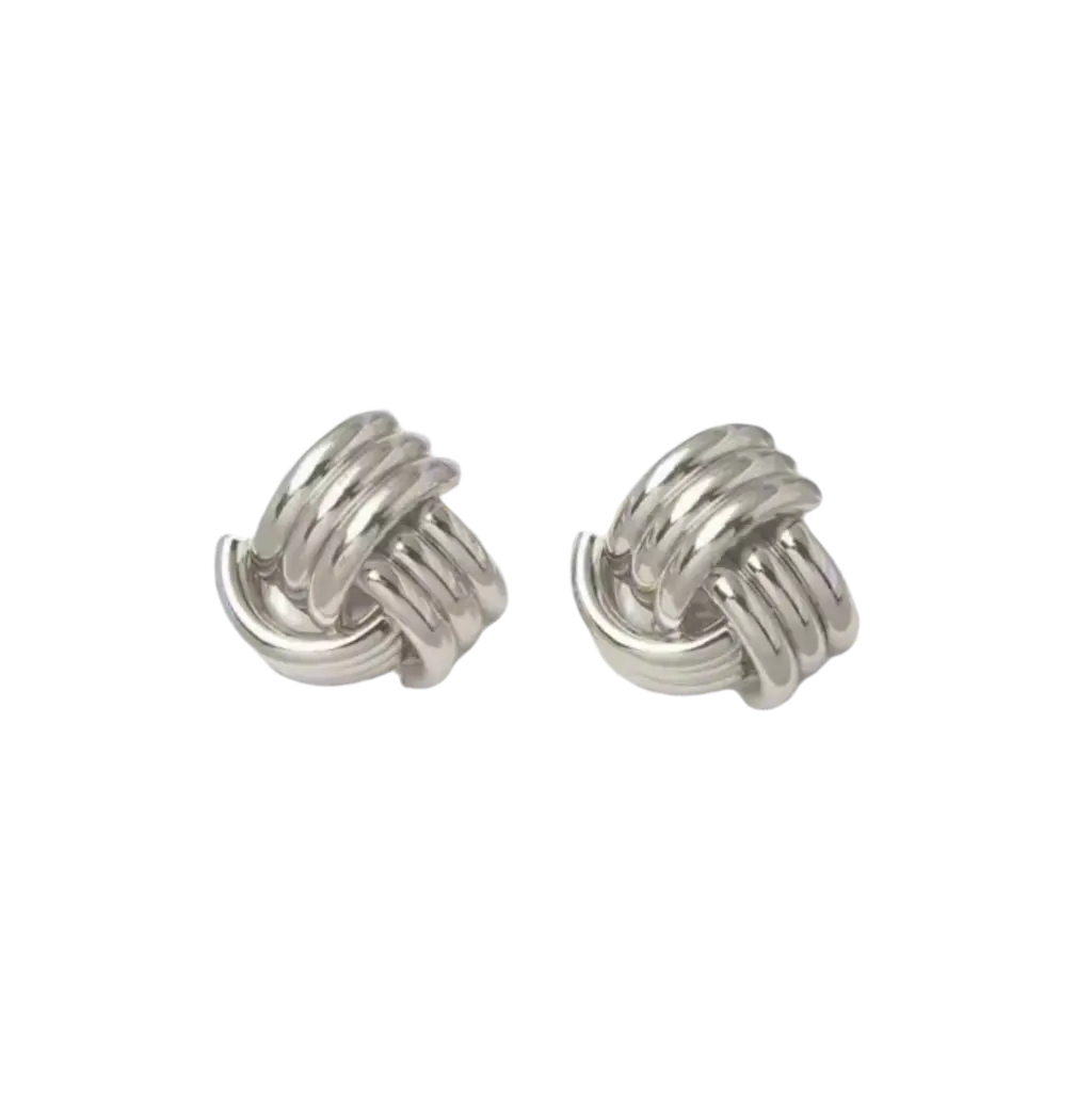 minimalist silver statement earring